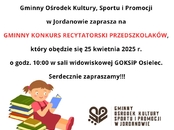 Zaproszenie na konkurs recytatorski
