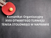 Komunikat organizacyjny turnieju tenisa stołowego